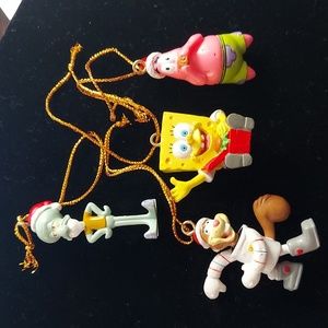 4 pc SpongeBob Miniature Christmas Ornaments